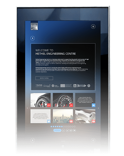 Hethel Engineering Centre Directory Touchscreen